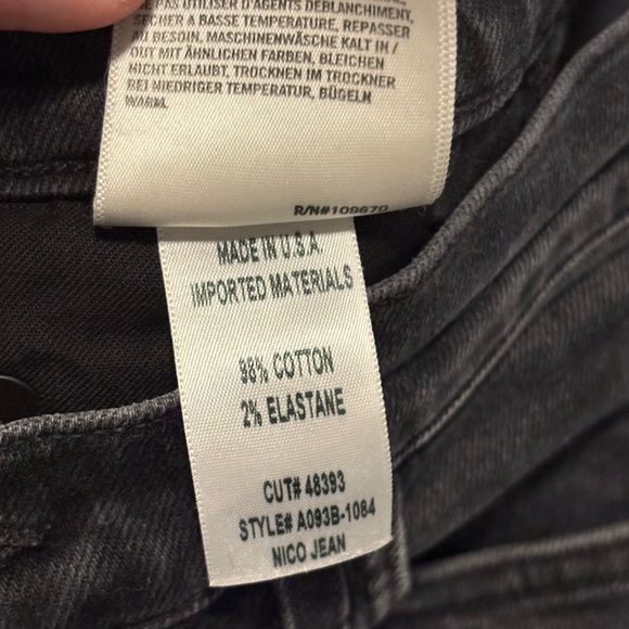 AGOLDE - Nico High Rise Black Wash Skinny Jeans Sz 26 - Picture 7 of 7